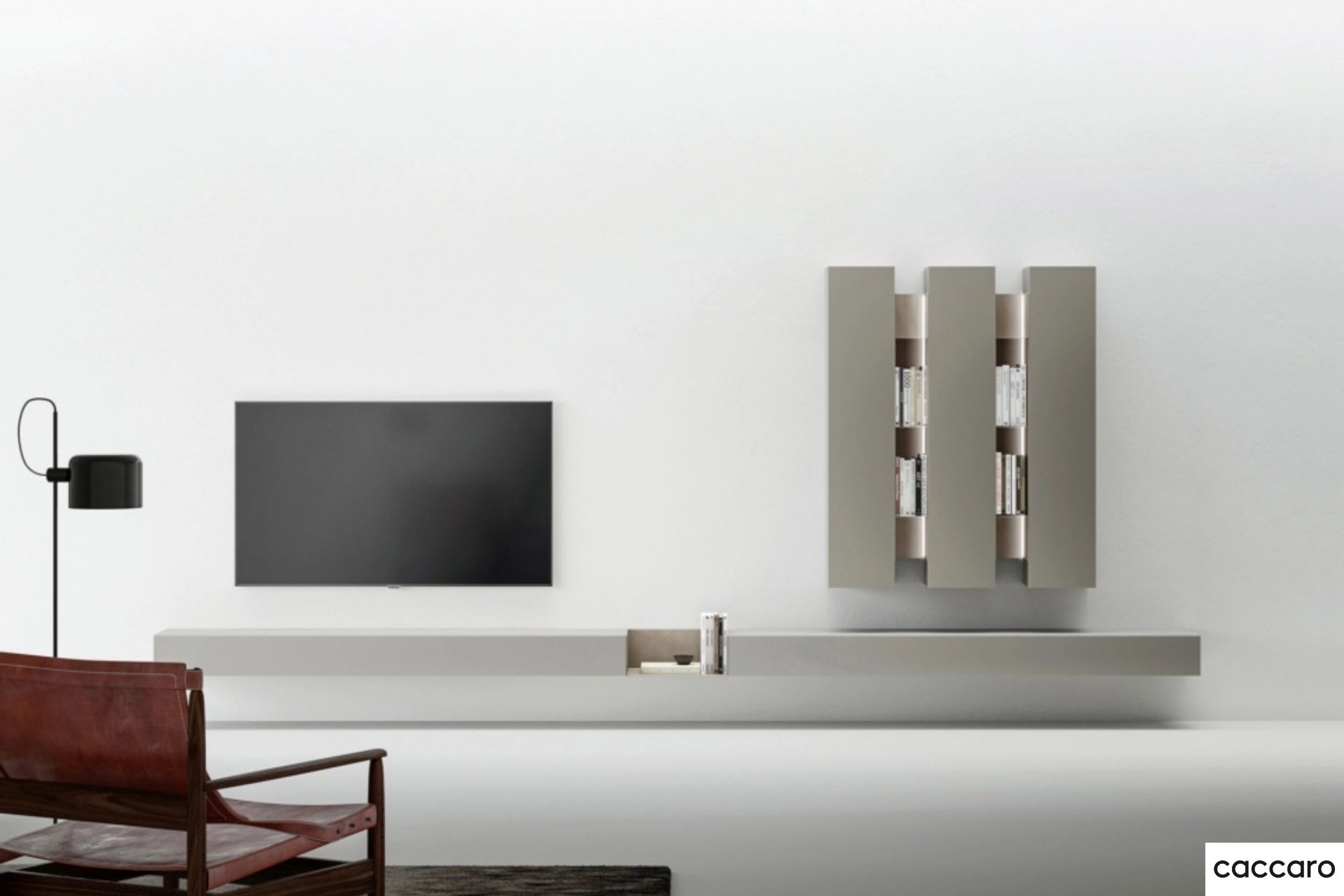 parete tv con vani a giorno