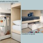 cameretta a castello con armadio