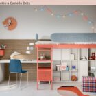 letto a castello con libreria