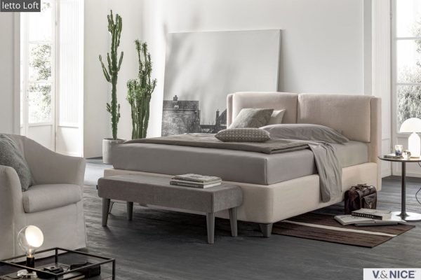 Letti matrimoniale contenitore tessile - Loft - V&Nice- Radaelli arredamenti Arosio (Como)