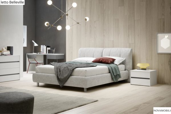 Letto matrimoniale Belville con contenitore a terra, Novamobili, Radaelli arredamenti, Arosio (Como)