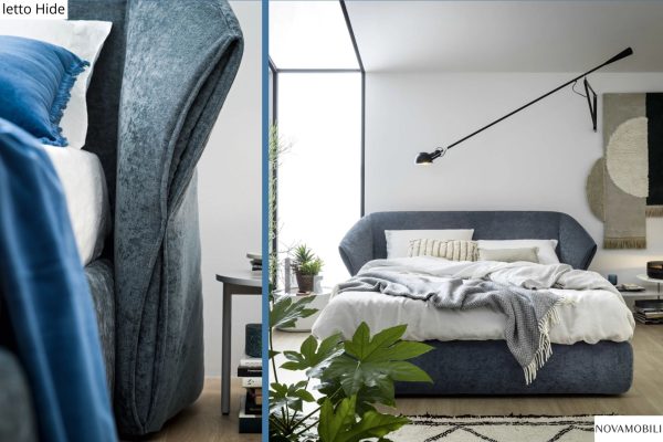 Letto matrimoniale Hide con contenitore a terra, Novamobili, Radaelli arredamenti Arosio Como