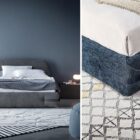 Letto matrimoniale Tape con contenitore a terra imbottito