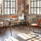 Tavolo rettangolare basamento metallo