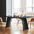 tavolo rettangolare con base nera