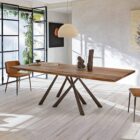 tavolo rettangolare con gambe incrociate