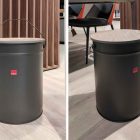 Sgabello Contenitore con struttura in laccato