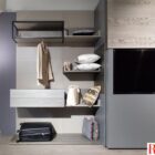 Cabina armadio Fimar 1 Parete con boiserie laccata, accessoriata con cassetti, mensole e appendiabito